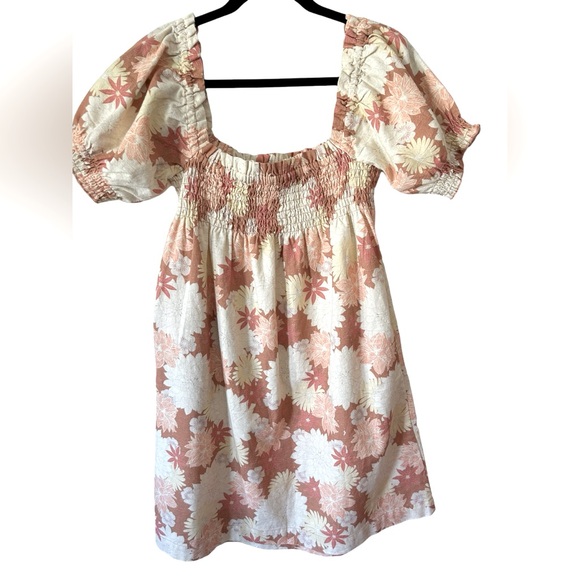 NWT FAHERTY Ramona Smocked Puff Sleeve Dress size M - Picture 6 of 12